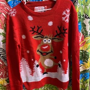 Festive Holiday Christmas Reindeer Sweater